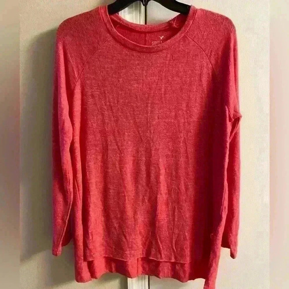 American Eagle Outfitters Tops - American eagle soft & sexy plush tunic heather pink high low hem oversized.Small